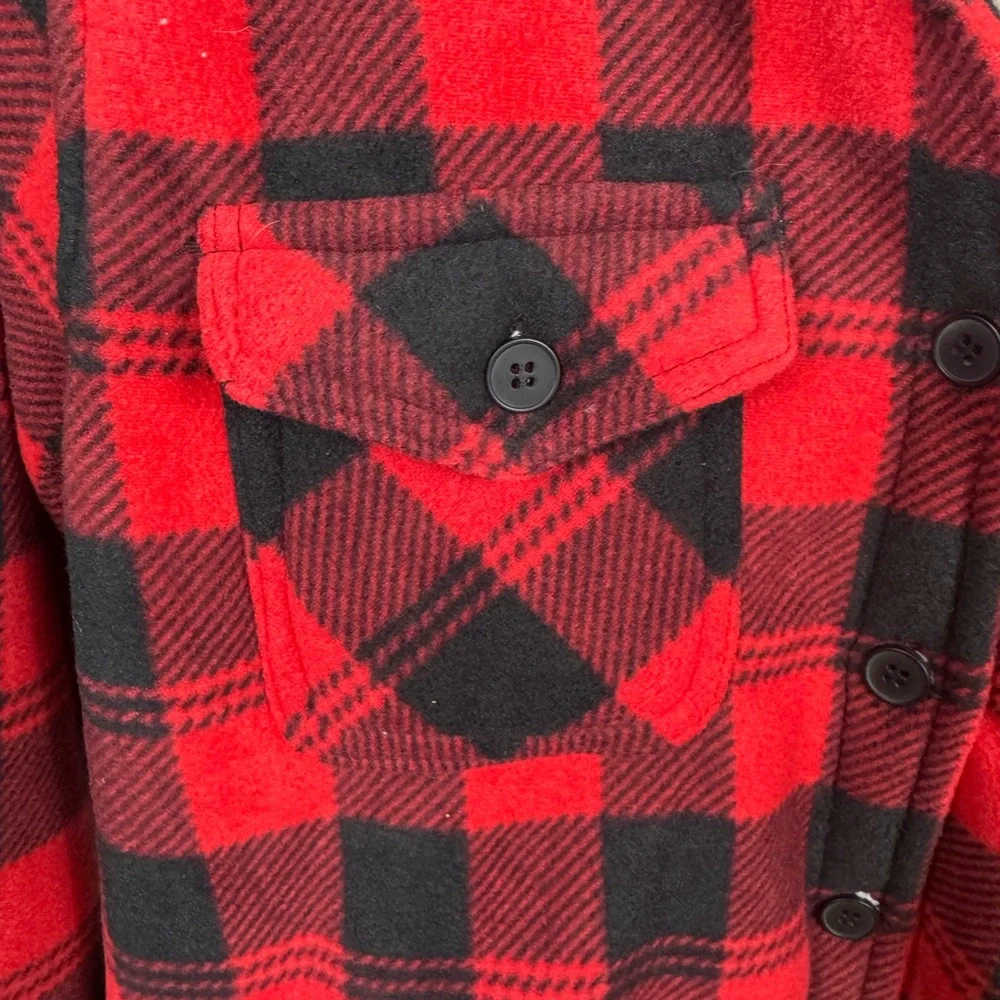 Steve Madden Buffalo Fleece Jacket - Red/White Plaid - Women’s Size Large‎ - Picture 2 of 6